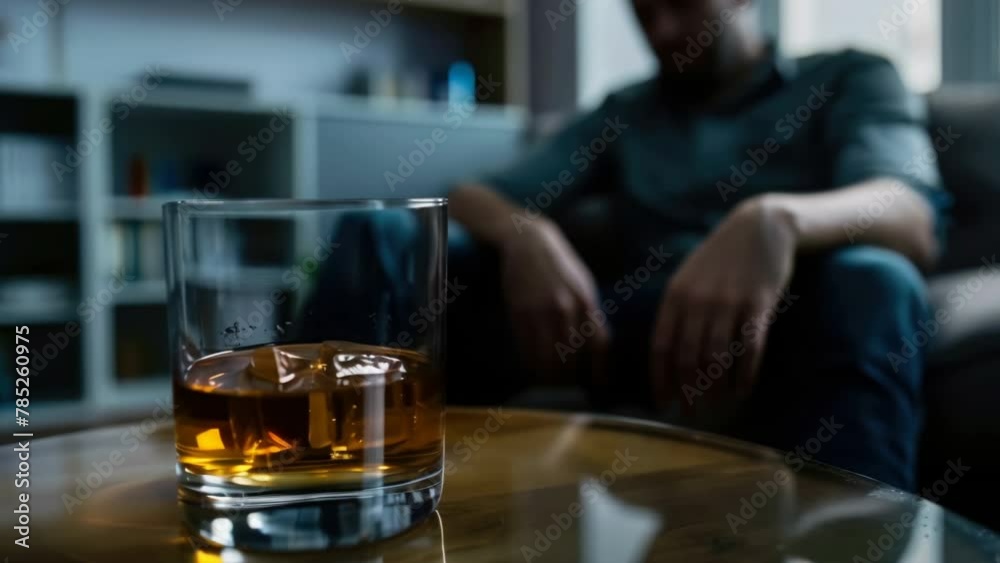 Stop no alcohol addiction concept. Person try to solve problem with alco. Glass of whiskey on table. Depressed alcoholic man indoor. Alcoholism problem. Bad unhealthy habit. Upset unhappy lonely guy. Stop no alcohol addiction concept. Person try to solve problem with alco. Glass of whiskey on table. Depressed alcoholic man indoor. Alcoholism problem. Bad unhealthy habit. Upset unhappy lonely guy.