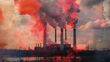 A heat-sensitive photo collage captures plumes of factory smoke