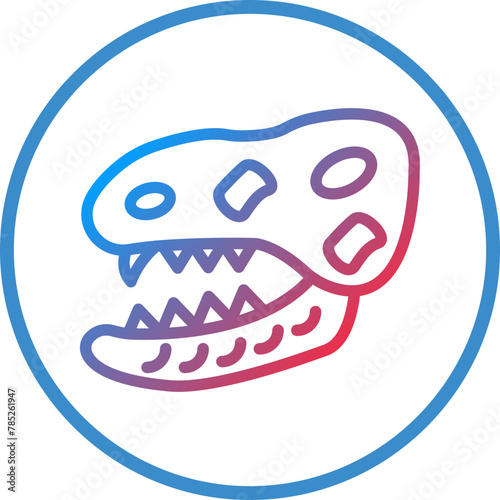 Vector Design Dinosaur Fossil Icon Style