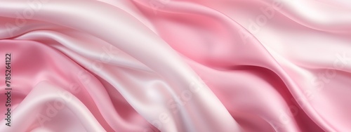 Luxury pink and white silk satin fabric wave background texture. Wedding, valentine, anniversary, holiday celebration design backdrop.