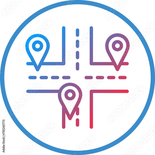 Vector Design Multiple Destinations Icon Style