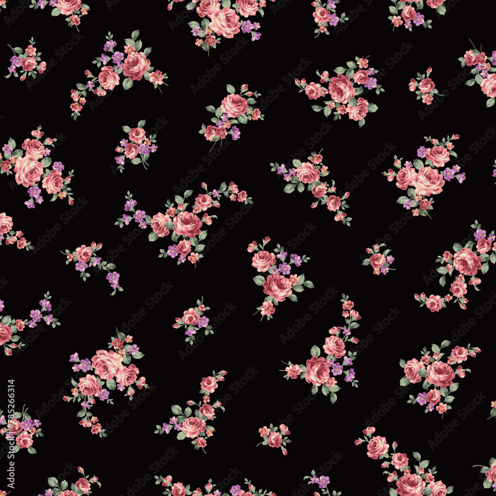 Beautiful rose pattern perfect for textile design,