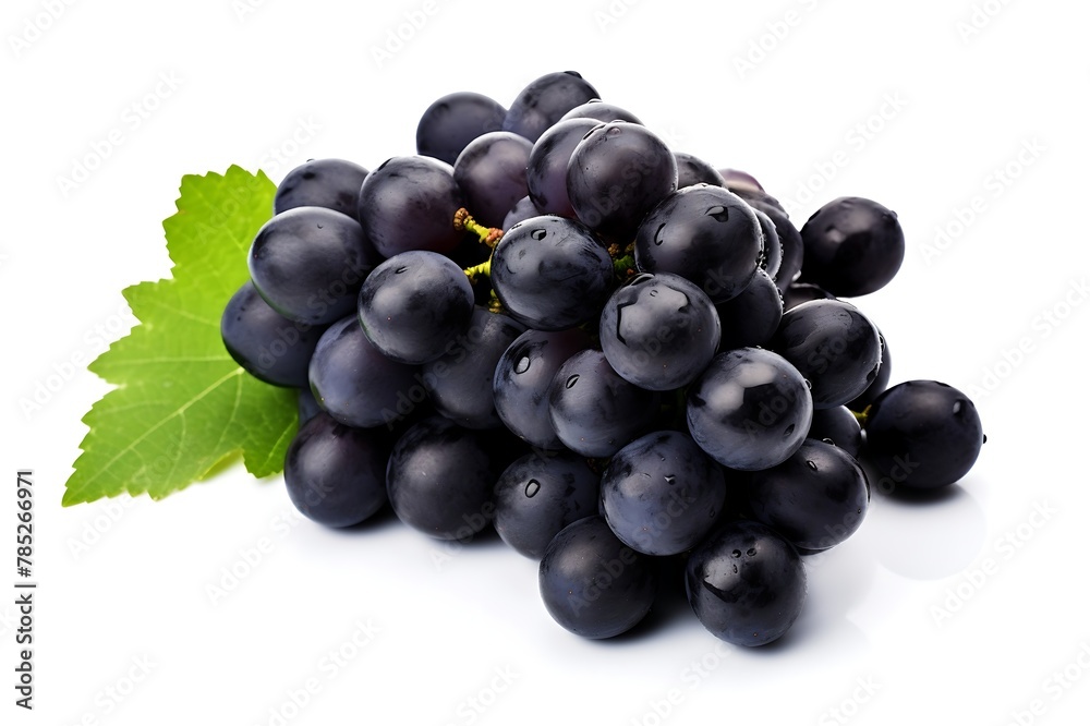 Black grapes isolated on white background Black grapes isolated on white background
