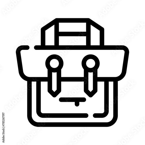 school bag line icon