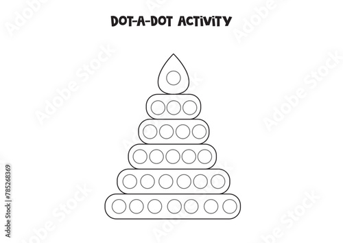 Dot a dot game for preschool kids. Cartoon toy pyramid. © Milya Shaykh