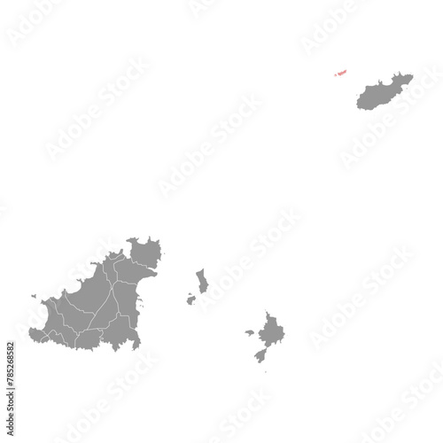 Burhou map, part of the Bailiwick of Guernsey. Vector illustration. photo