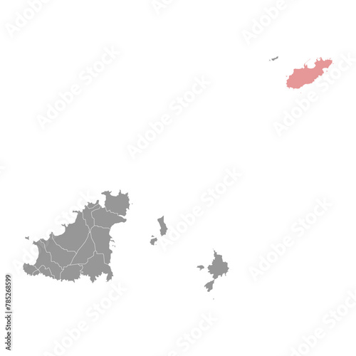 Alderney map, part of the Bailiwick of Guernsey. Vector illustration.