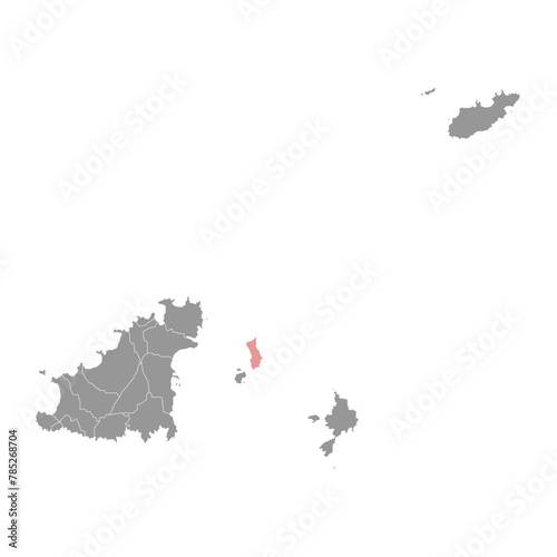 Herm map, part of the Bailiwick of Guernsey. Vector illustration.