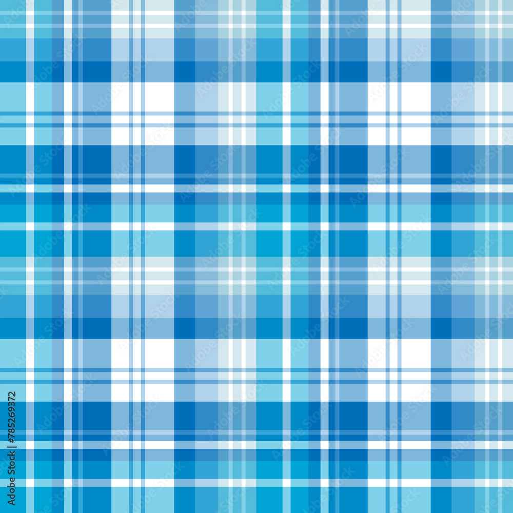Seamless pattern in wondrous white and blue colors for plaid, fabric, textile, clothes, tablecloth and other things. Vector image.