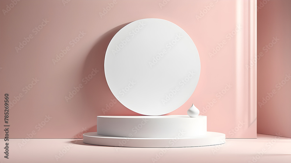 cosmetic showcase minimal 3d scene with blank podium cosmetic showcase minimal 3d scene with blank podium