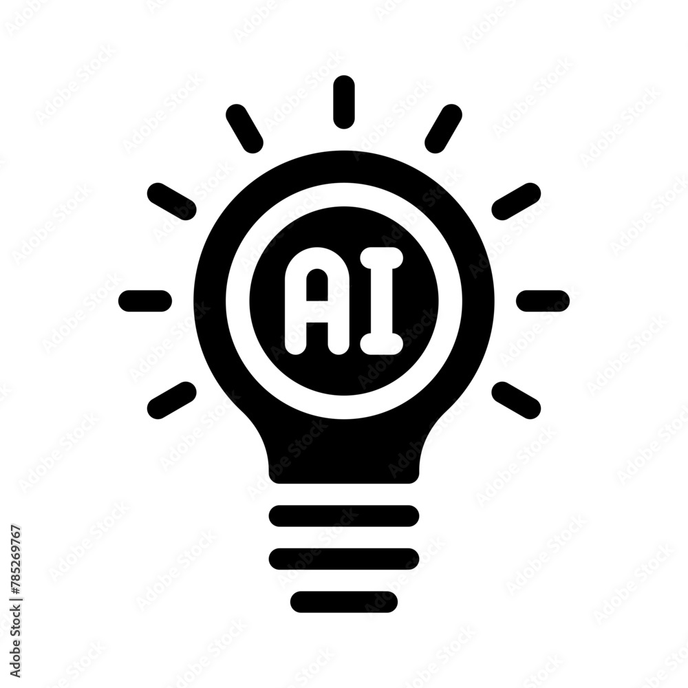 artificial intelligence glyph icon artificial intelligence glyph icon