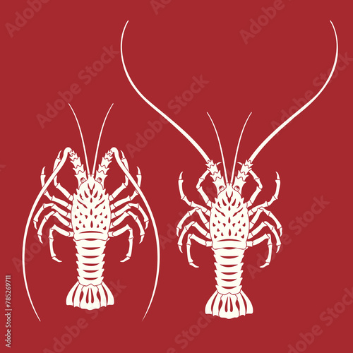 Amazing Japanese style lobster illustration,