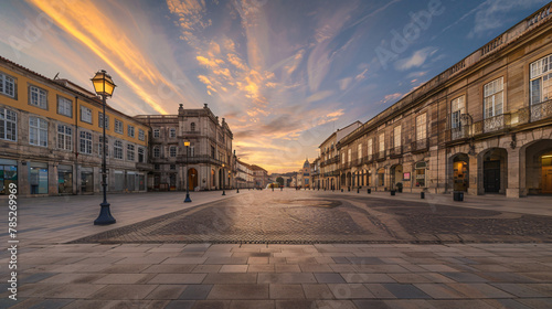 Arcada or Largo da Arcada on Republic Square in Braga