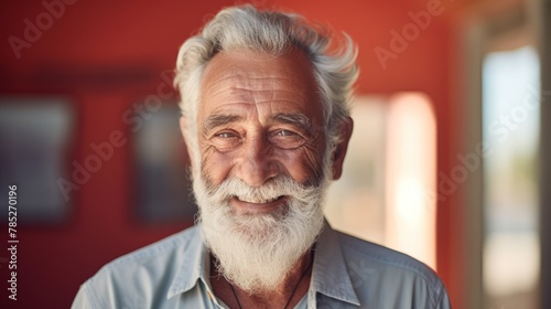 Portrait of a friendly old man with a beard