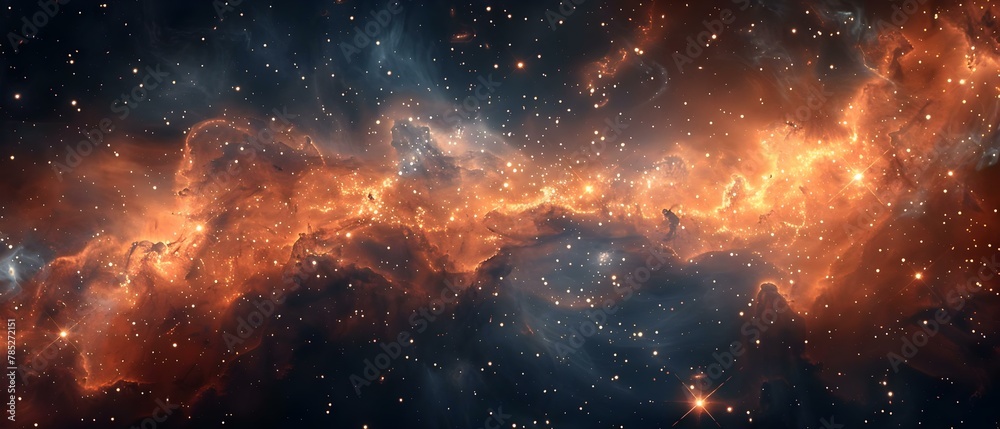 Naklejka premium Cosmic Tapestry: Galaxy Filaments and Clusters. Concept Astronomy, Galaxy Filaments, Cosmic Tapestry, Space Exploration, Astronomy Photography