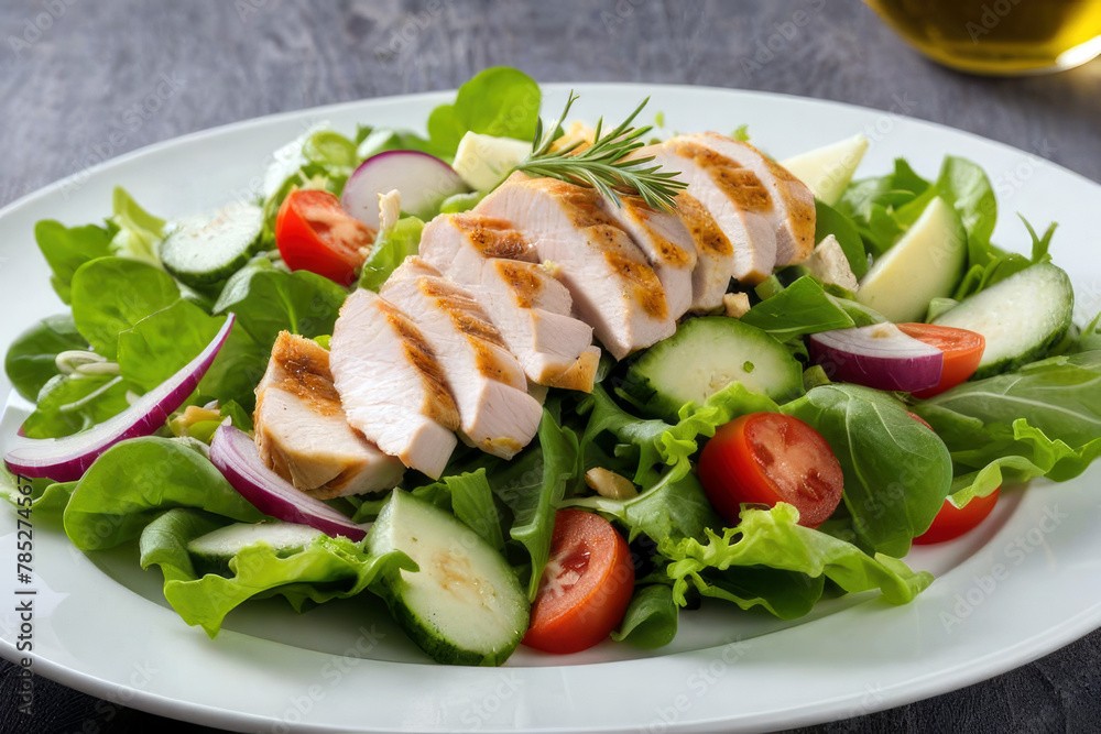 fresh chicken breast salad, generated by artificial intelligence