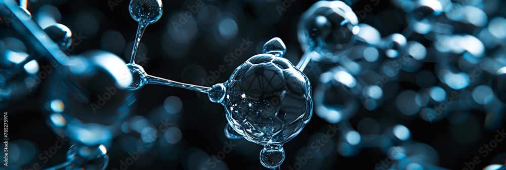 3D rendering of a complex molecular structure with multiple interconnected molecules and atoms in a scientific research laboratory setting 3D rendering of a complex molecular structure with multiple interconnected molecules and atoms in a scientific research laboratory setting