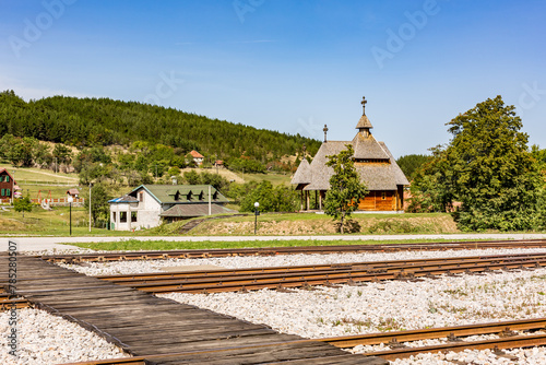 Old wooden church in village, Western Serbia mountain region