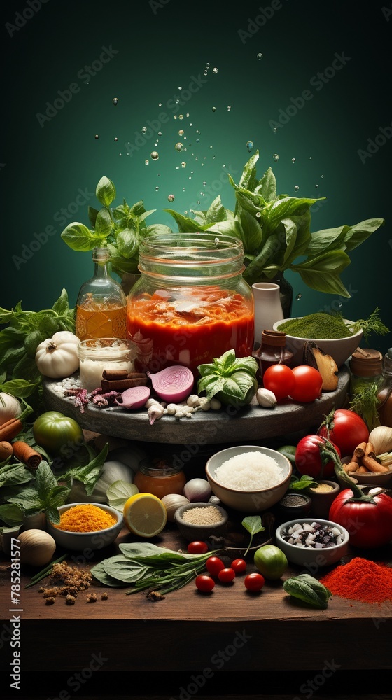 Create a series of images showcasing the variety of ingredients and flavors that can be used in a single recipe, inviting experimentation and personalization ,super realistic,soft shadown