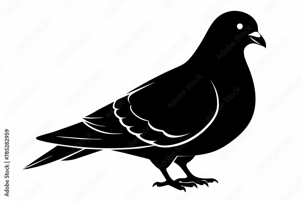 Obraz premium pigeon black silhouette vector