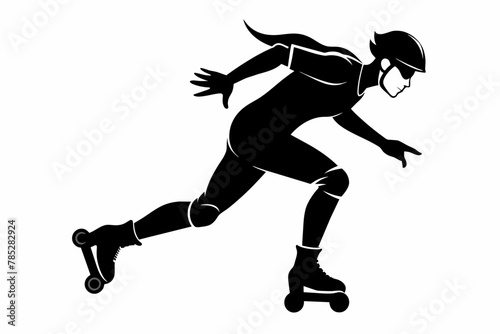 Patinate silhouette vector illustration 