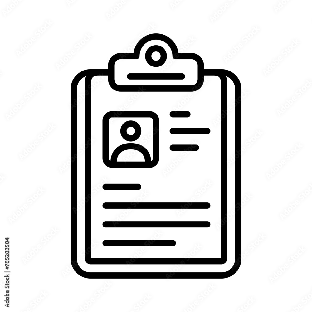 clipboard with checklist patient icon line vector design clipboard with checklist patient icon line vector design