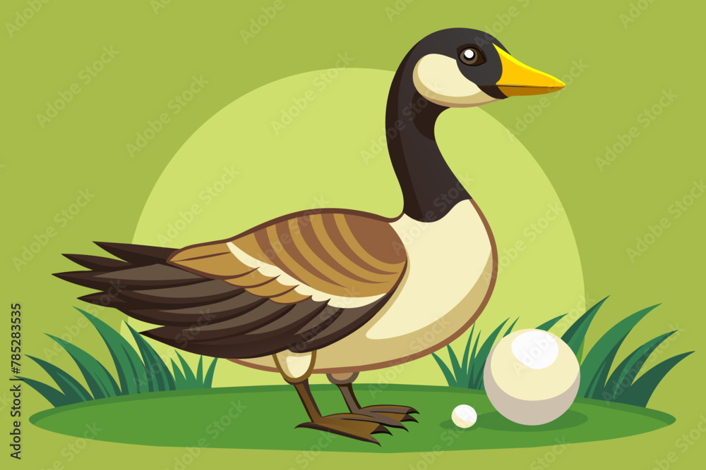 Obraz premium Goose with egg vector 