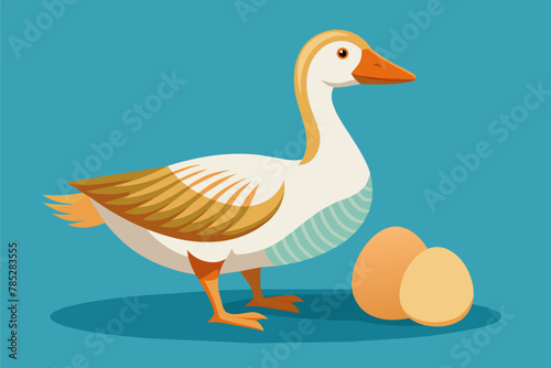 Goose with egg vector 