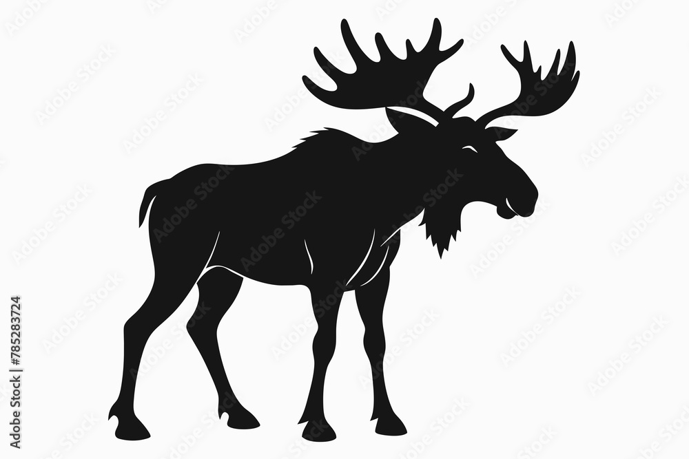 Obraz premium moose silhouette on white background