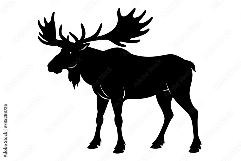 moose silhouette on white background moose silhouette on white background