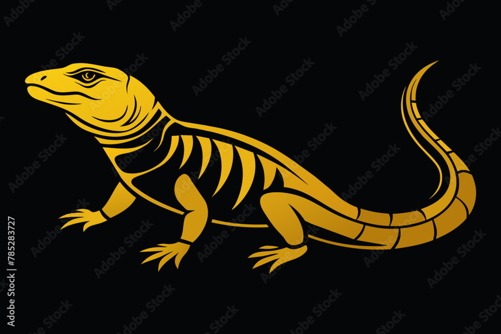 Obraz premium Gold tegu silhouette vector style