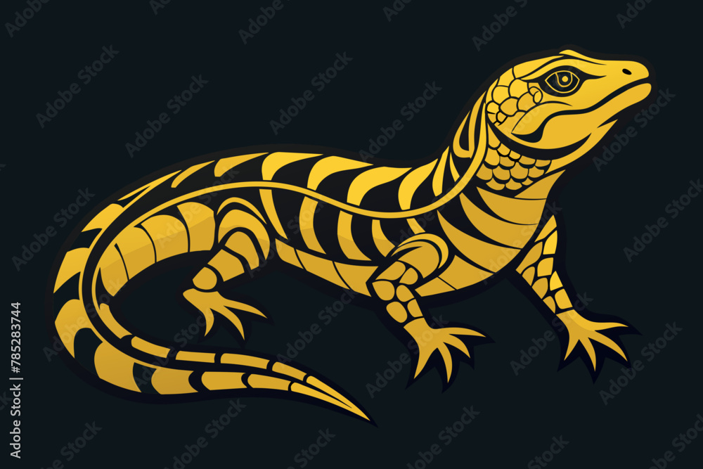 Obraz premium Gold tegu silhouette vector style