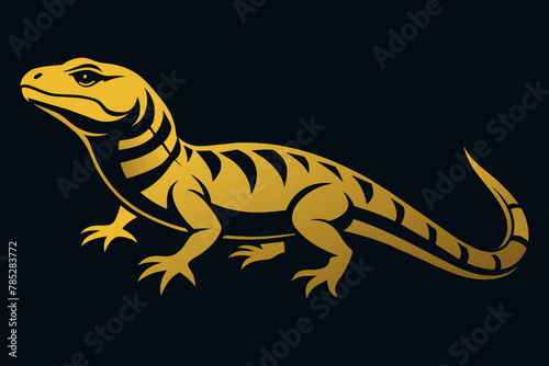 Gold  tegu silhouette vector style