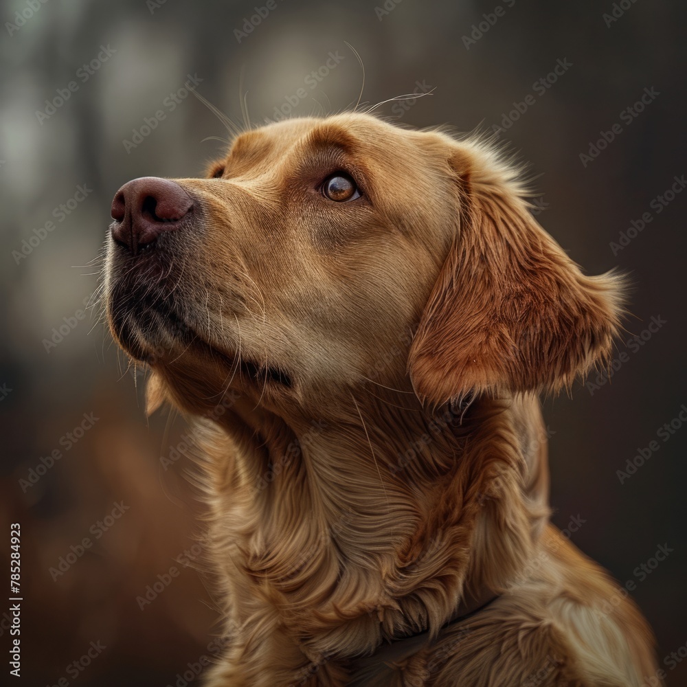 Intense Close Up of Dog Gazing Upwards Intense Close Up of Dog Gazing Upwards
