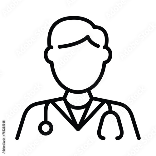 male doctor icon line vector design