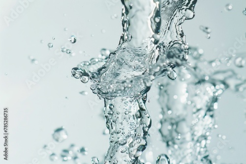 Bubbles in Transparent Water Close-up. Generative ai