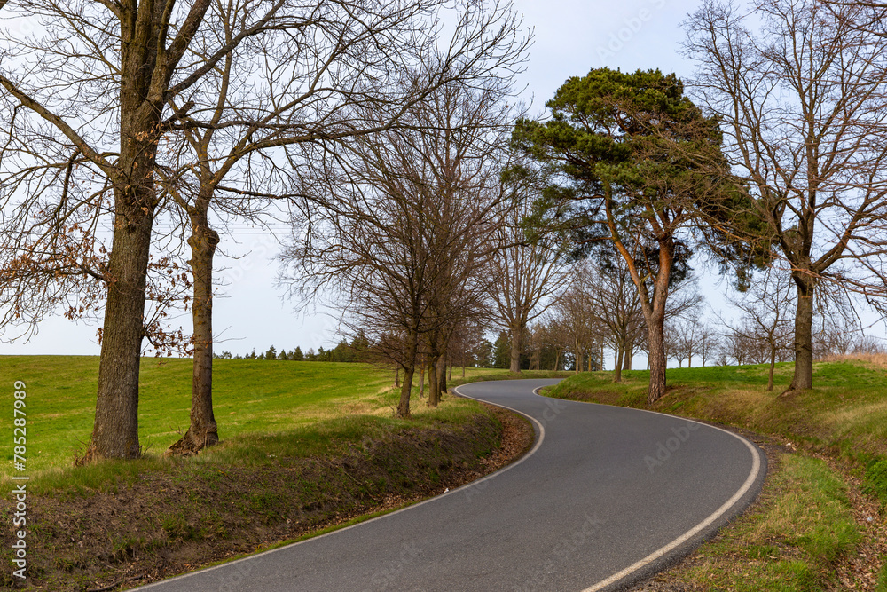 Country road on a spring evening Country road on a spring evening