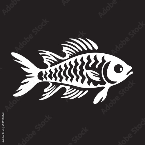 Minimalistic Fish Symbol Vector Art with Minimalist Touch