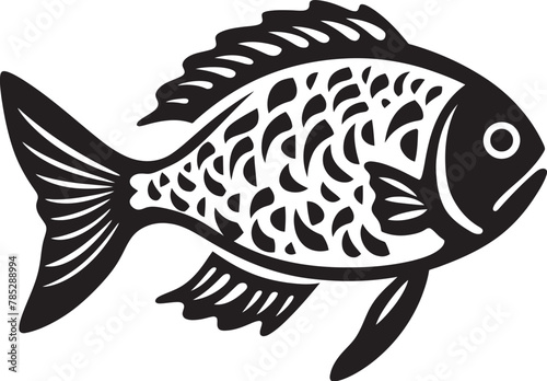 Dynamic Fish Icon for Fitness Brands with Active Pose
