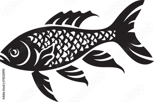 Graceful Fish Silhouette Design with Flowing Lines