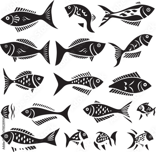 Playful Fish Vector Graphic with Whimsical Character