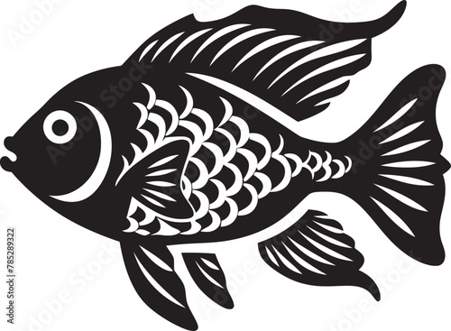 Minimalistic Fish Symbol Vector with Gradient Effect