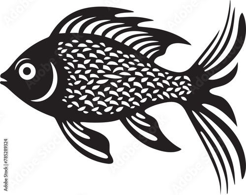 Vibrant Fish Illustration for Branding with Splash Effect