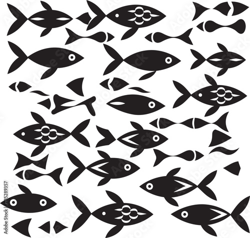Sleek Fish Emblem for Digital Use with Metallic Finish