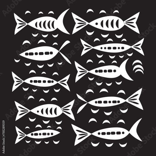 Dynamic Fish Logo Concept with Motion Lines