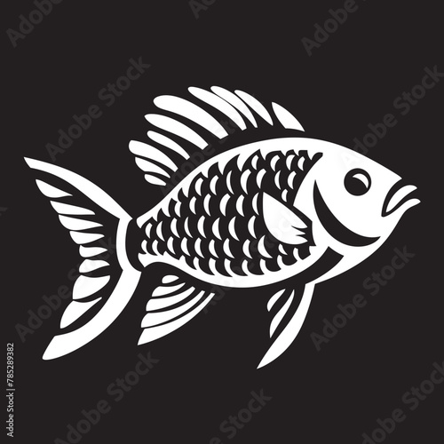 Artistic Fish Symbol in Vector with Brush Strokes