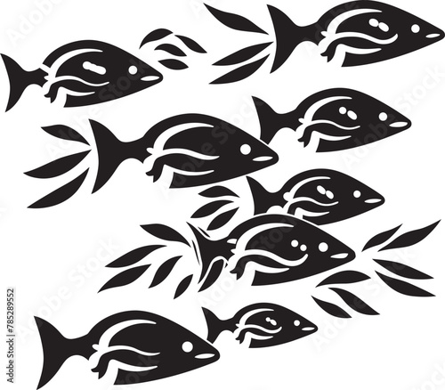 Elegant Fish Symbol Vector Artwork with Classic Style