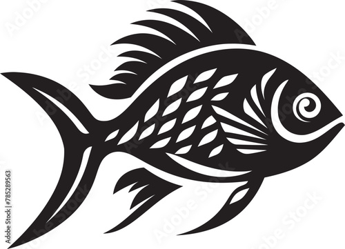Abstract Fish Illustration in Vector with Abstract Background