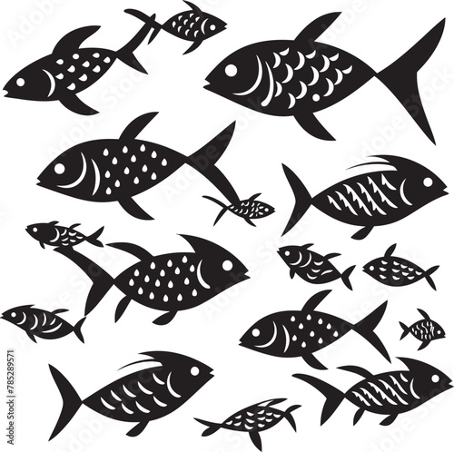 Contemporary Fish Emblem Design with Modern Typography