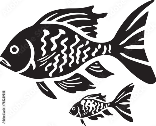 Whimsical Fish Logo Concept with Whimsical Illustrations